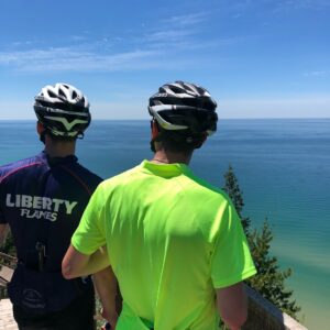 Two Brothers Looking at Lake Michigan