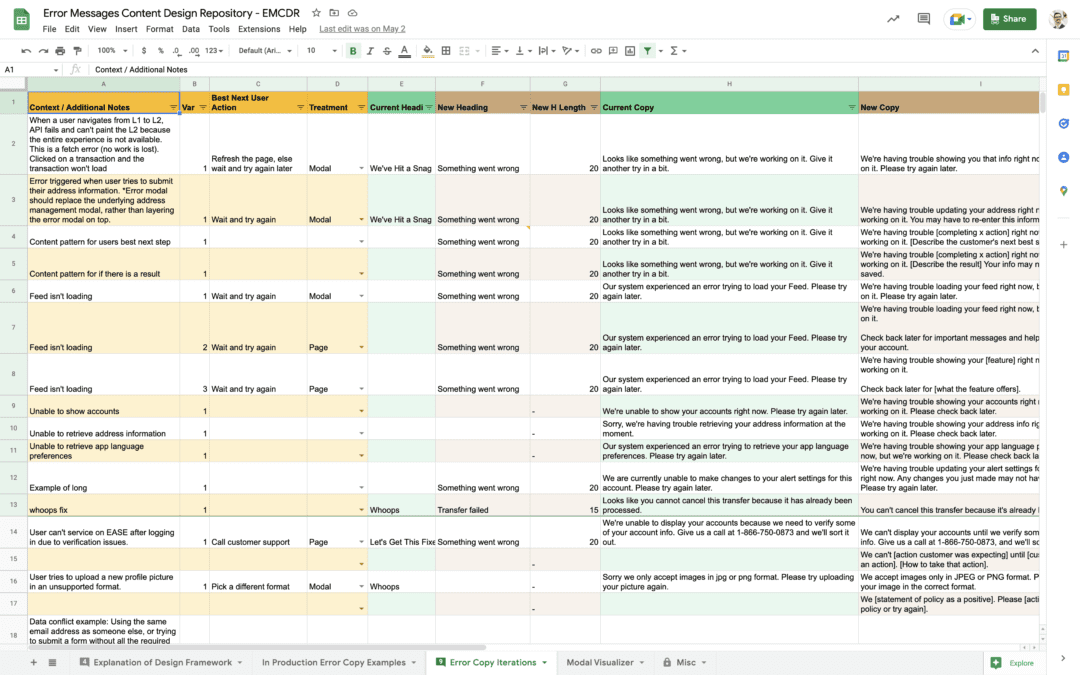 Error Messaging Guidance Project